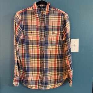 Chaps Women's Plaid Button-Down Shirt - Red, Blue, White